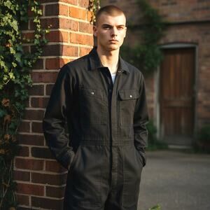 Alex Mill Coveralls Men XL Black Tencel Cotton Twill Field Jumpsuit Work Utility